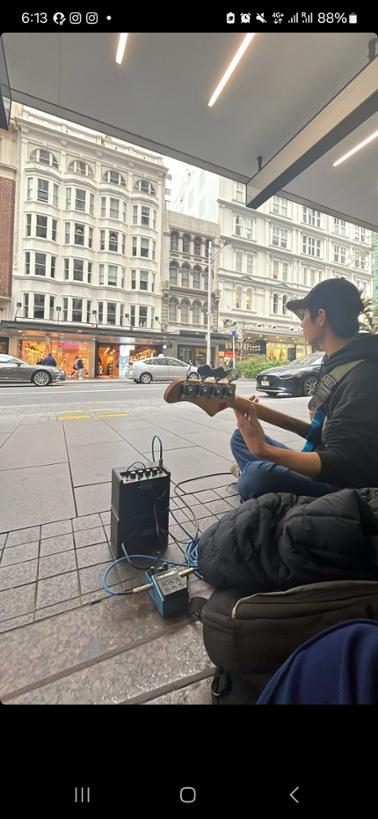 Busking Drummer Guitarist