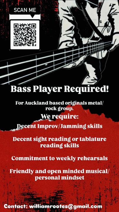 BASS PLAYER REQUIRED 